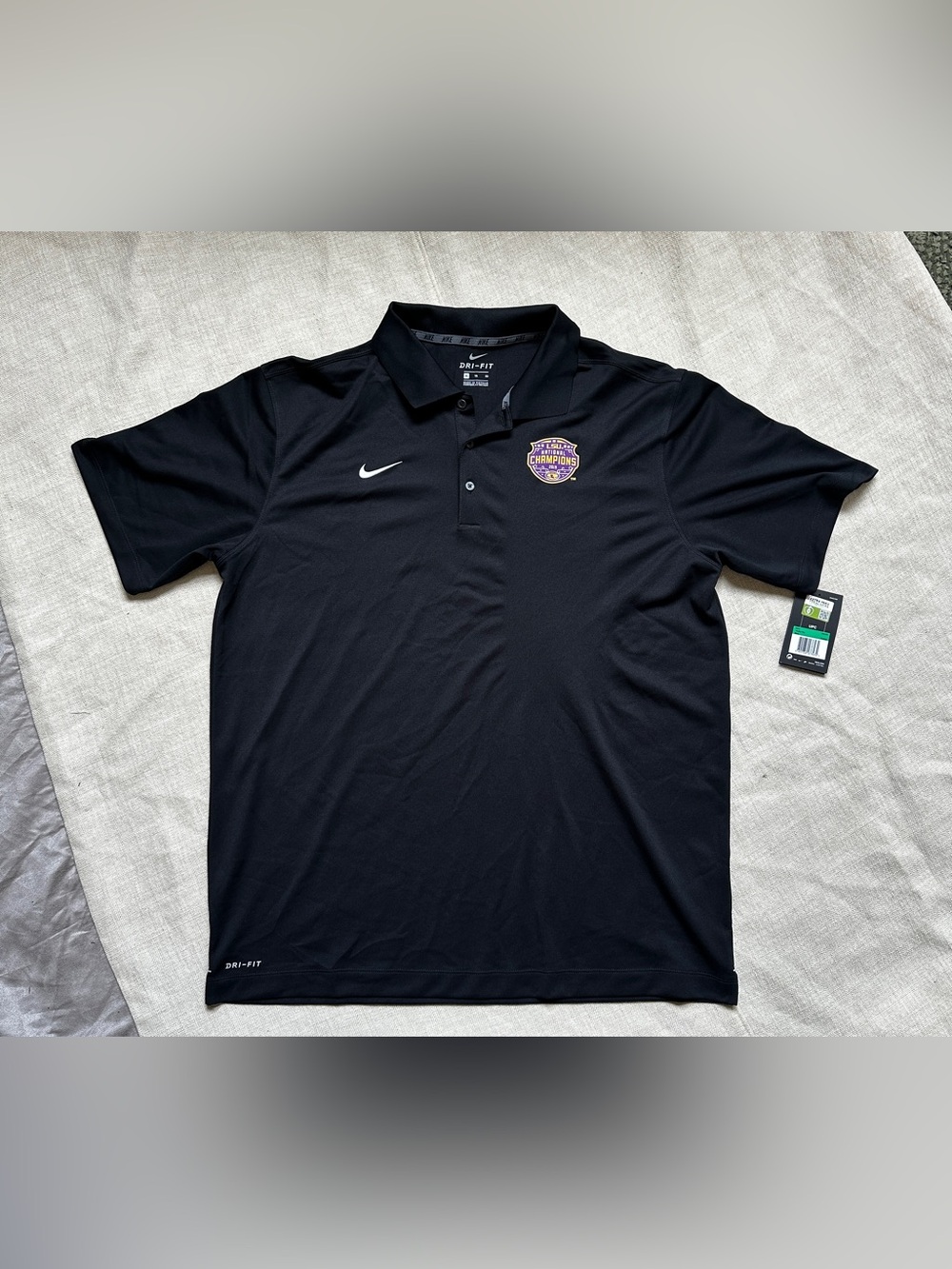 Nike Dri-FIT LSU National Champions 2019 Football Polo Shirt Black Men’s XL NWT